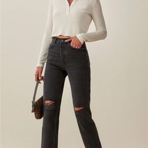 Reformation Cynthia high rise straight 23